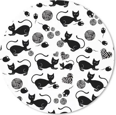 Produktbild von MuchoWow® Mauspad Mousepad Mädchen - Katze - Maus - Muster - Mädchen - Kinder - Kinder - Mädchen 20x20 cm - Mousepads - Maus Mat - Pad - Mausunterlage - Schreibtischmatte