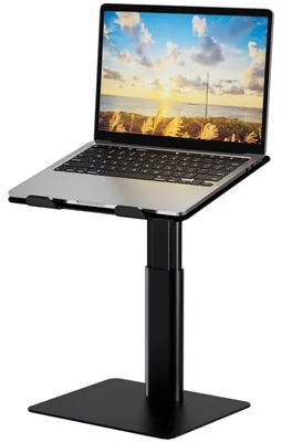 Zdjęcie produktu dla Ergonomiczna podставка do laptopa, regulowana wysokość - czarny kolor - aluminium