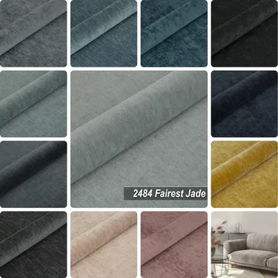 Produktbild von Möbelstoff Polsterstoff | ROSE LAND 2484 | Meterware Möbelstoff Velours Chenille-Stoff | Fairest Jade