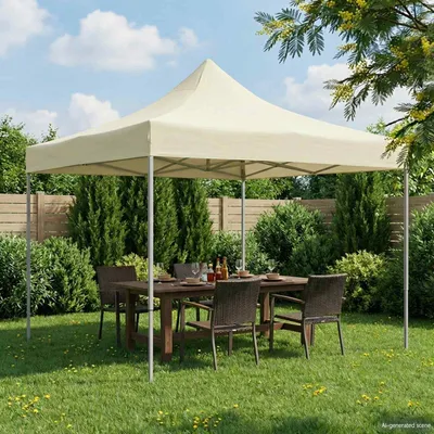 Produktbild von vidaXL Party-Zelt 291 x 291 x 315 cm Creme Oxford-Stoff