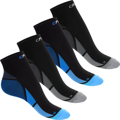 Produktbild von CFLEX Herren & Damen Sport Kompressionssocke (4 Paar) Kurzschaft Socken - Schwarz-Blau und Grau Mix 35-38