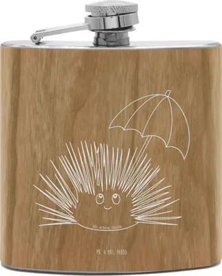 Produktbild von Mr. & Mrs. Panda Flachmann Seeigel - Transparent - Geschenk, Lebe, feldflasche, Whisky, Urlaub, taschenflasche, Leben, Alkoholflasche, Hier und Jetzt, Likörflasche