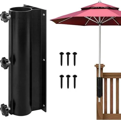 Zdjęcie produktu dla Aluminiowy stojak na parasol tarasowy z stałym zaciskiem na balkon