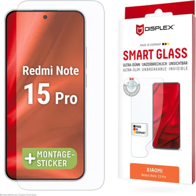 Obrázok produktu pre Displex 02217, Xiaomi, Redmi Note 15 Pro, Suché aplikovanie, Odolné proti lámaniu, Odolný voči nečistotám, Odolné proti poškriabaniu, Priehľadná, 1 kusov