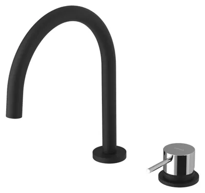 Produktbild von Sapho ULTRAMIX 2-Loch Waschtischarmatur, Schwarz matt/Chrom