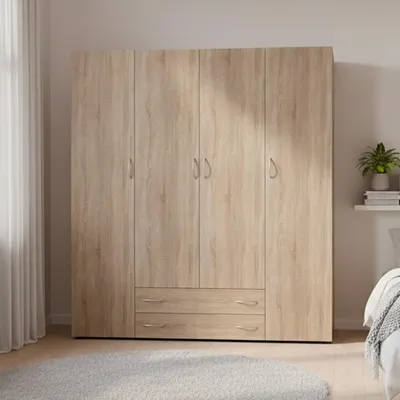 Immagine prodotto di Armadio 4 ante e 2 cassetti rovere sonoma Seba4 160x51,6x177h