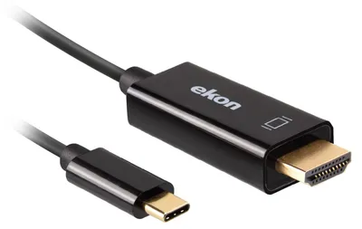 Zdjęcie produktu dla Przewód Ekon USB-C do HDMI, 1,5 metra, 4K Ultra HD, pozłacane złącza do telewizora, smartfona, laptopa, PlayStation
