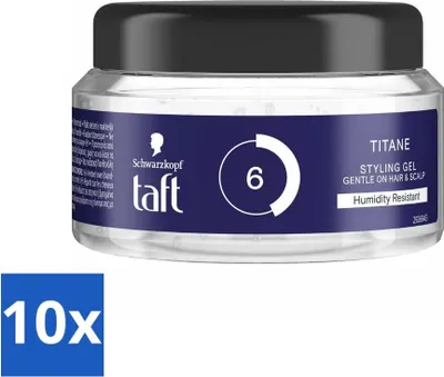 Immagine prodotto di Taft - Titanium 6 - Gel per lo styling - Styling potente - 250 ml - Confezione risparmio - 10 pezzi