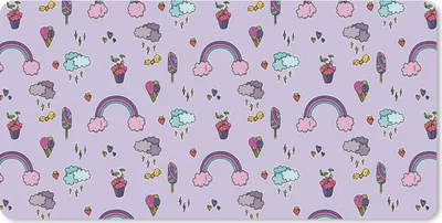 Produktbild von MuchoWow® Mauspad Mousepad Muster - Regenbogen - Krone - Mädchen - Kinder - Kinder 60x30 cm - Mousepads - Maus Mat - Pad - Mausunterlage - Nachhaltig