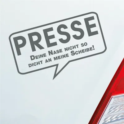 Produktbild von Auto Aufkleber Presse Nase dicht lustig 15x9 cm Grau Sticker Heckscheibenaufkleber