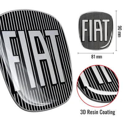 Obrázok produktu pre Fiat 3D nálepka náhradný diel logo čierna pre Doblò, predné + zadné