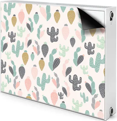 Produktbild von Magnet Heizung Verkleidung Abdeckung Heizung Heizkörperabdeckung 80x60 cm  - Bunte Kakteen
