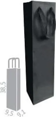 Obrázok produktu pre Vrecko na víno 1 fľaša 95x91x385mm ČIERNE