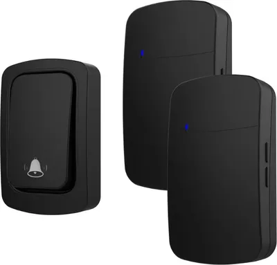 Produktbild von ZELURXX Kabellose Funkklingel ohne Batterie Selbststrom 180 m Reichweite 38 Melodien Wasserdicht, Schwarz, Ein Sender, Zwei Empfänger