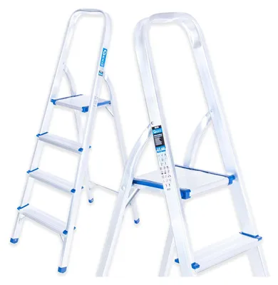 Immagine prodotto di Scala pieghevole in alluminio 4 gradini, portata max 150 kg Geko