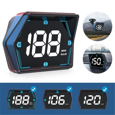 Produktbild von Auto Tachometer Head-Up Display HUD OBD+GPS LED Licht Geschwindigkeitsmessgerät
