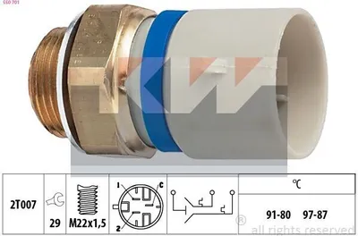 Produktbild von KW 550 701 Temperaturschalter Kühlerlüfter Thermoschalter für VOLVO V40 Kombi (645) S40 I (644)