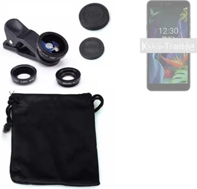 Produktbild von K-S-Trade Smartphone Kamera Linsen Set Kompatibel mit OnePlus 7 Pro 3in1 Clip-On Kamera Adapter Macro Weitwinkel FishEye Fischauge Objektiv Linse