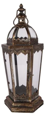Produktbild von Clayre & Eef Laterne 19x17x45 cm Braun Metall