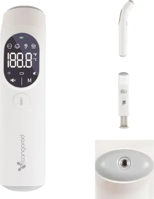 Produktbild von Cangaroo Infrarot-Thermometer Clarity Stirn Ohr Messung LED-Anzeige kontaktlos weiß