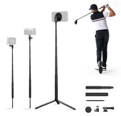 Image de Trépied monopode pour selfies – Idéal pour l'entraînement au golf et compatible avec les smartphones
