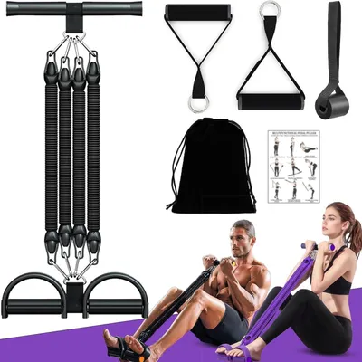 Productafbeelding van Weerstandsbanden met handvat set, 45 kg, fitnessapparaat, voor thuis