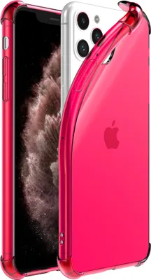 Produktbild von Smartphonica iPhone 11 Pro transparente  stoßfeste Silikonhülle mit Bumper - Neon Pink