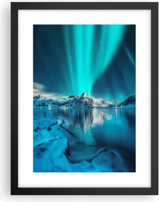 Produktbild von Gerahmtes Poster - Schwarzer Rahmen - Morgendämmerung Polar Berge - 30x40 cm - Wand Bild - Wanddeko - Wandbilder - Wandposter - Bilderrahmen - Bilder - Kunstdruck - Wandbild - P2BPA30x40-4196