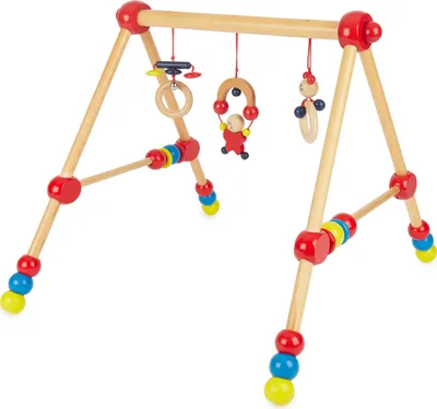 Produktbild von Bieco Spieltrapez höhenverstellbar | Spielbogen Baby Holz | Spielebogen Holz Baby | Spieltrapez Holz | Baby Mobile Holz | Activity Center Baby Gym | Holzspielzeug Baby | Baby Spielzeug