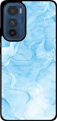 Produktbild von Smartphonica Handytasche Passend für Motorola Edge 30 mit Marmordruck - TPU Rückendeckung Fall Marmor Design - Hellblau