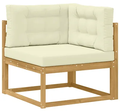 Image de Canapé d'angle d'extérieur vidaXL en polyester blanc