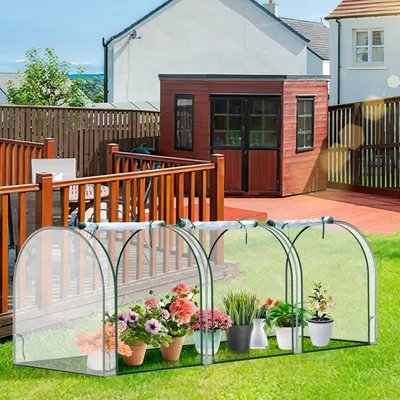 Obrázok produktu pre Hengda fóliový skleník PE skleník na paradajky 270x90x90 cm 130 g/m², vodotesný, odolný voči poveternostným vplyvom Farba: biela