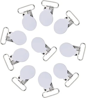 Obrázok produktu pre Atrapa klipy, 10ks kovové okrúhle podväzok snap atrapa držiak popruhu pre DIY, aby kožené remeslo (biela)