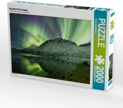 Produktbild von CALVENDO Puzzle Nordlicht Norwegen 2000 Teile Puzzle quer | 2000 Teile Lege-Größe 90x67cm Foto-Puzzle für glückliche Stunden