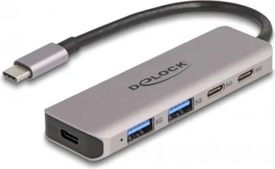 Immagine prodotto di DELOCK DeLOCK Hub USB 5 Gbps a 2 porte USB Type-C e 2 porte Type-A con connettore USB Type-C