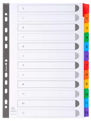 Produktbild von EXACOMPTA Karton-Register 1-12 DIN A4 weiß 12-teilig