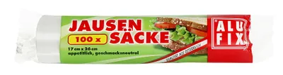 A roll of food storage bags with a sandwich image on the packaging.