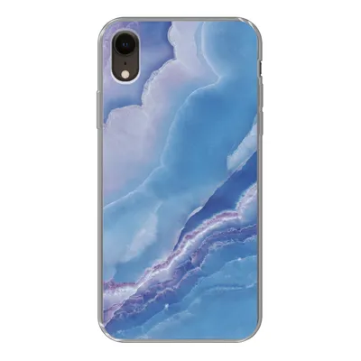 Produktbild von MuchoWow® Handyhülle Schutzhülle Hülle für iPhone XR Natursteine - Lila - Mineralien Silikon Softcase Handy Hülle - Schutzdeckel