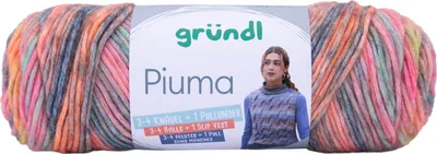Immagine prodotto di Gründl Lana Piuma 100 g giallo-arancione-rosa