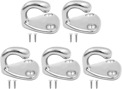 Produktbild von Handtuchhalter & -haken POFET 5 Stück 316 Edelstahl, Marinequalität, Edelstahl, Bootshaken, Mantel- und Huthaken, Wandhalterung