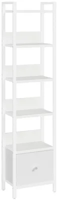 Productafbeelding van Solidchoice - 6-Tier Boekenkast met Verwijderbare Lade voor Kleine Ruimtes