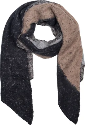 Produktbild von styleBREAKER Damen weicher 3-Farbiger Web Schal in asymmetrischer Form, warme Winter Stola mehrfarbig 01017156