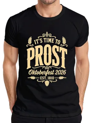 Immagine prodotto di È ora di brindare! Maglietta da uomo "Oktoberfest 2026 Wiesn Bierfest Lederhose", colore nero, taglia XXL