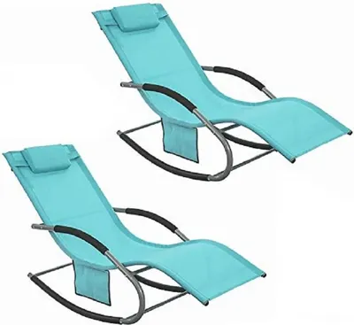 Zdjęcie produktu dla Leżak, Ergonomiczna konstrukcja, Wytrzymała rama, Niebieski, Niebieski
