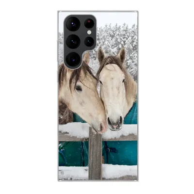 Produktbild von MuchoWow® Handyhülle Schutzhülle Hülle für Samsung Galaxy S22 Ultra Pferde - Decke - Schnee Silikon Softcase Handy Hülle - Abbildung