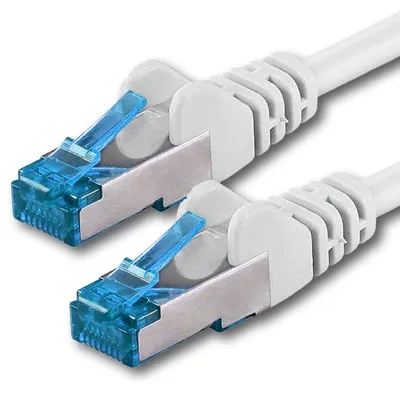 Productafbeelding van 10,0 m CAT-6a netwerkkabel Ethernetkabel LAN-patchkabel RJ-45 connector SFTP 10 GB/s - Wit