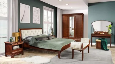 Immagine prodotto di Set da letto 6 pezzi 2x comodini Letto Chesterfield Mobili classici in legno