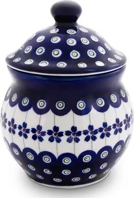 Produktbild von Original Bunzlauer Keramik 560ml Vorratsdose Behälter zur Aufbewahrung von Lebensmittel mit Deckel Ø12 cm H 16,2 cm Design 166a
