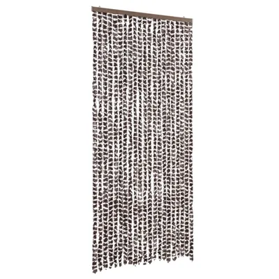 Zdjęcie produktu dla vidaXL Zasłona przeciw owadom brązowo-biała 90x220 cm szenilowa
