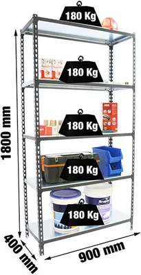 Obrázek produktu pro Simonrack regály pro vysoké zatížení SIMONCLICK 5 8425437098024 antracit, stříbrná 90,0 x 40,0 x 180,0 cm